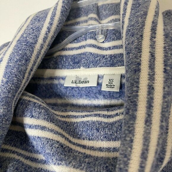 LL bean cowl neck stripe pullover knit sweater - Picture 2 of 7